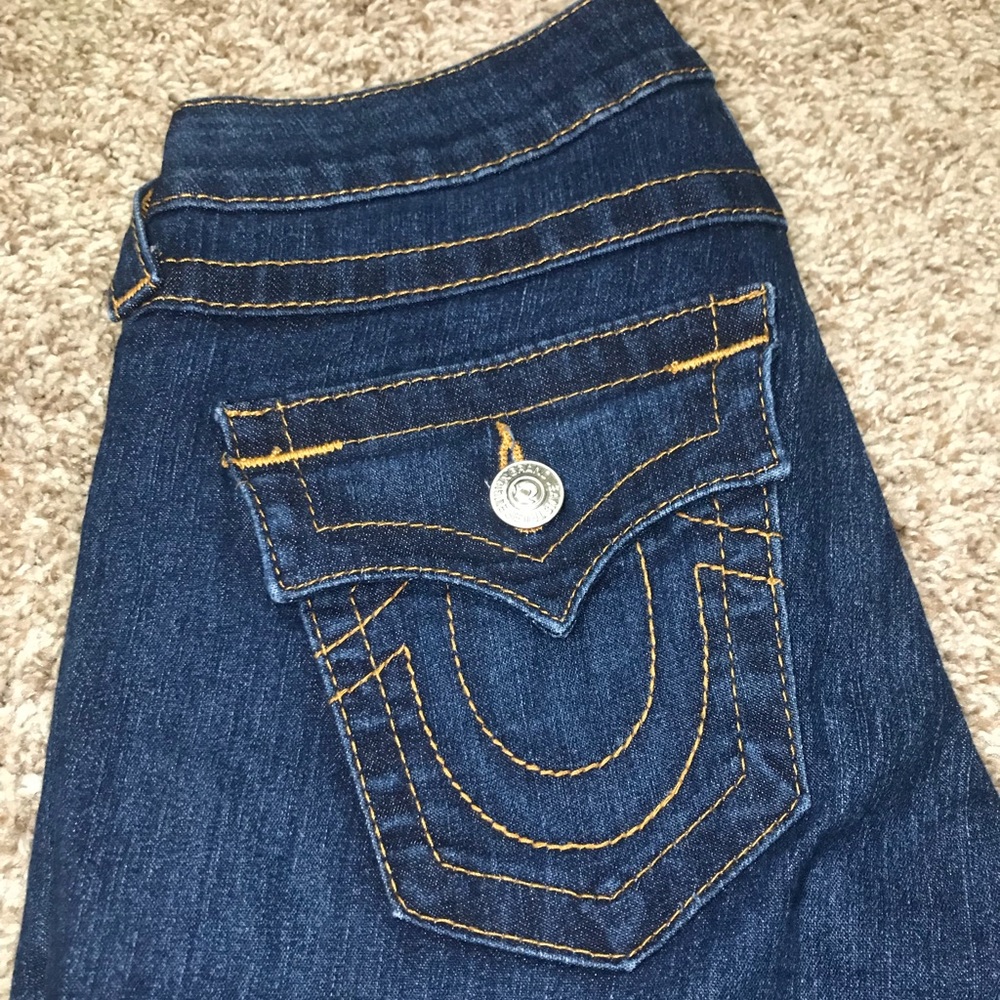 True religion dark wash skinny jean size 26